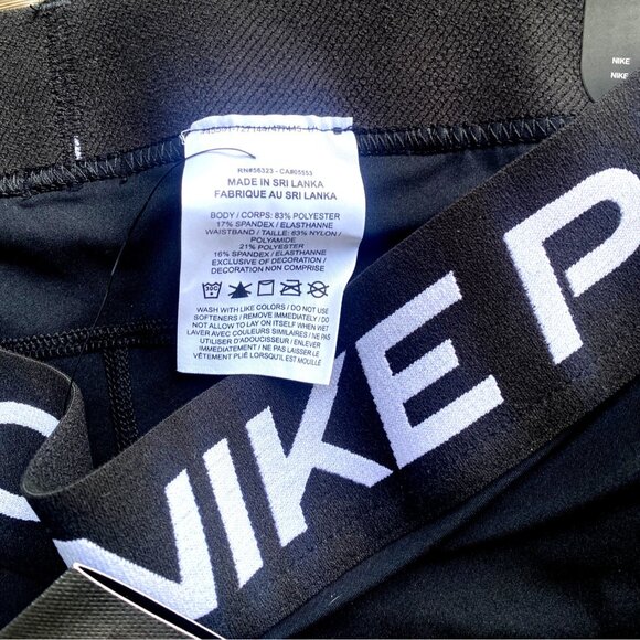 NWT Nike Pro Tight Fit Training Shorts Large Black Inseam 3" Stretch Support - Picture 4 of 7